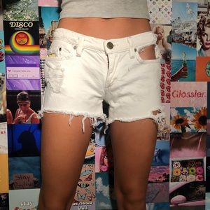 Homemade distressed Jean shorts